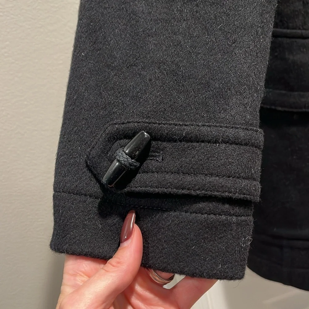 BURBERRY Brit “Blackwell' Wool Duffle Toggle Coat with hood Black size 6 - Picture 9 of 15
